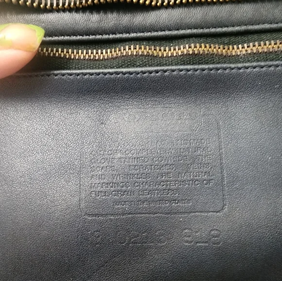 Vintage Coach Soft Satchel 4055 Navy Leather Double Handles 0210-918 early 1990s